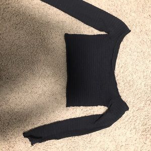 Free people texture long sleeve crop